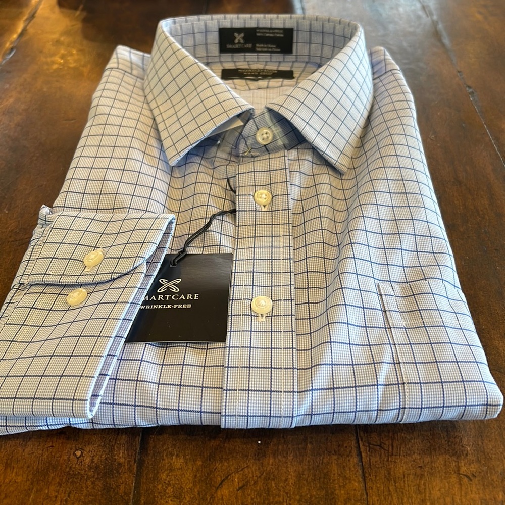 NEW SMARTCARE Nordstrom Trim Fit Men’s Dress Shirt; Blue Grapemist
